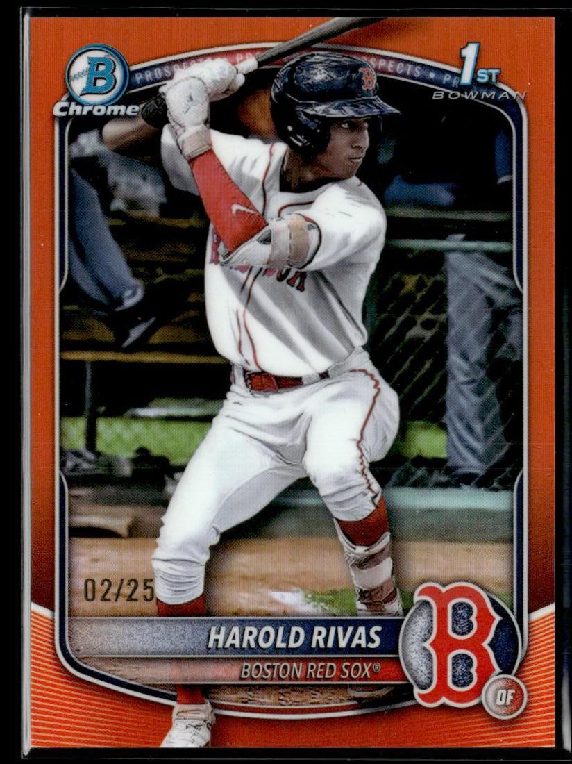 2025 Bowman Chrome #BCP-216 Harold Rivas 1st Prospect Orange Refractor RC #/25