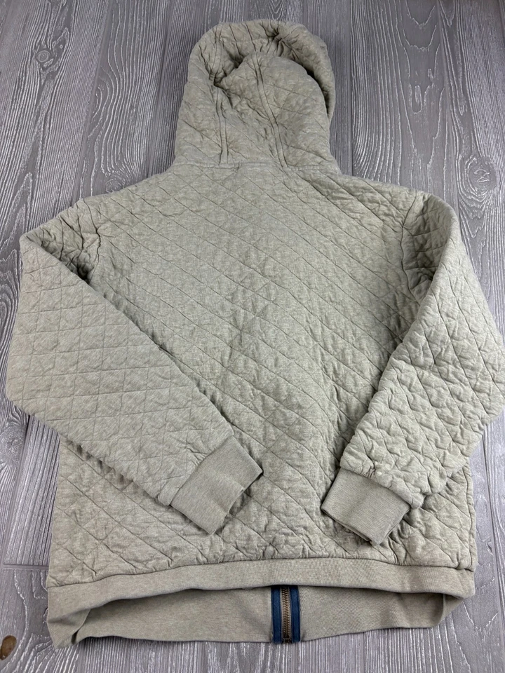 Patagonia Womens Organic Quilted Hoodie Gray - M Distressed - Image 3 of 4