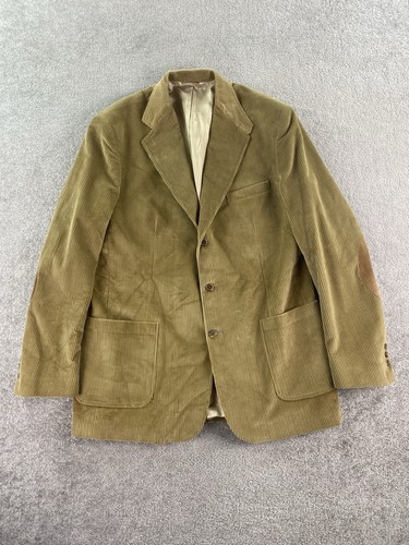 Vintage Stafford Sport Coat 46 XL Beige Cotton Corduroy Designer Premium USA - Picture 1 of 14