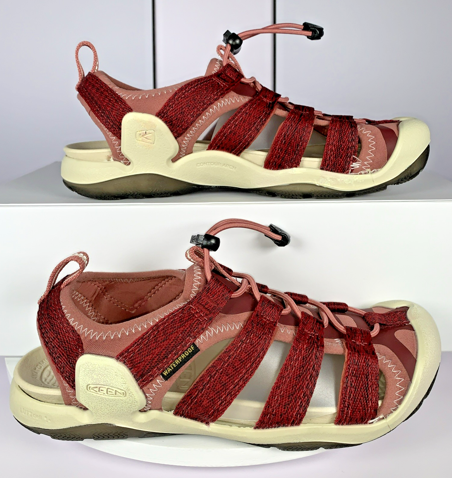 Keen Donna CNX II Sandali Outdoor Rosso Escursionismo Scarpe Sport Acquatici TG 7 NUOVI $140