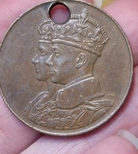 1939 CANADA 1st ROYAL VISIT George IV Elizabeth VINTAGE Historic Medal i113593