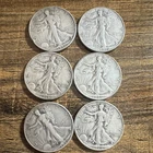1946 Liberty Walking Half Dollar Silver Coins Lot of 6 Circulated