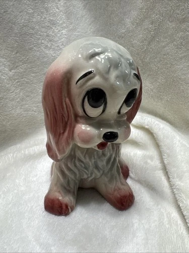 Vintage 1950s Big Eye Puppy Planter 5.5 Inches Tall Hull Pottery USA