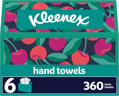Kleenex Disposable Paper Hand Towels, 6 Boxes, 60 Tissues per Box (360 Total Tis