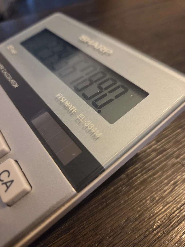 Calculator Sharp Elsimate EL-334M 10 Digit Twin Power Solar Desk Basic Tax Rate - Image 2 of 4