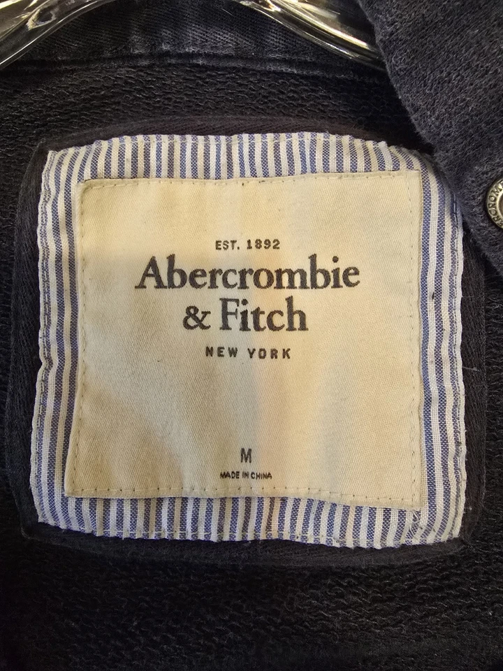 Abercrombie & Fitch Womens Full Zip Spellout Fitted Hoodie M Blue Preppy Y2K Vtg - Image 4 of 4