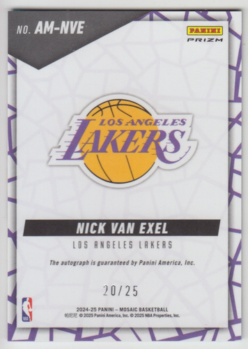 2024-25 Panini Mosaic Nick Van Exel Autographs Spectris Blue FOTL Prizm Auto /25 - Bild 2 von 2