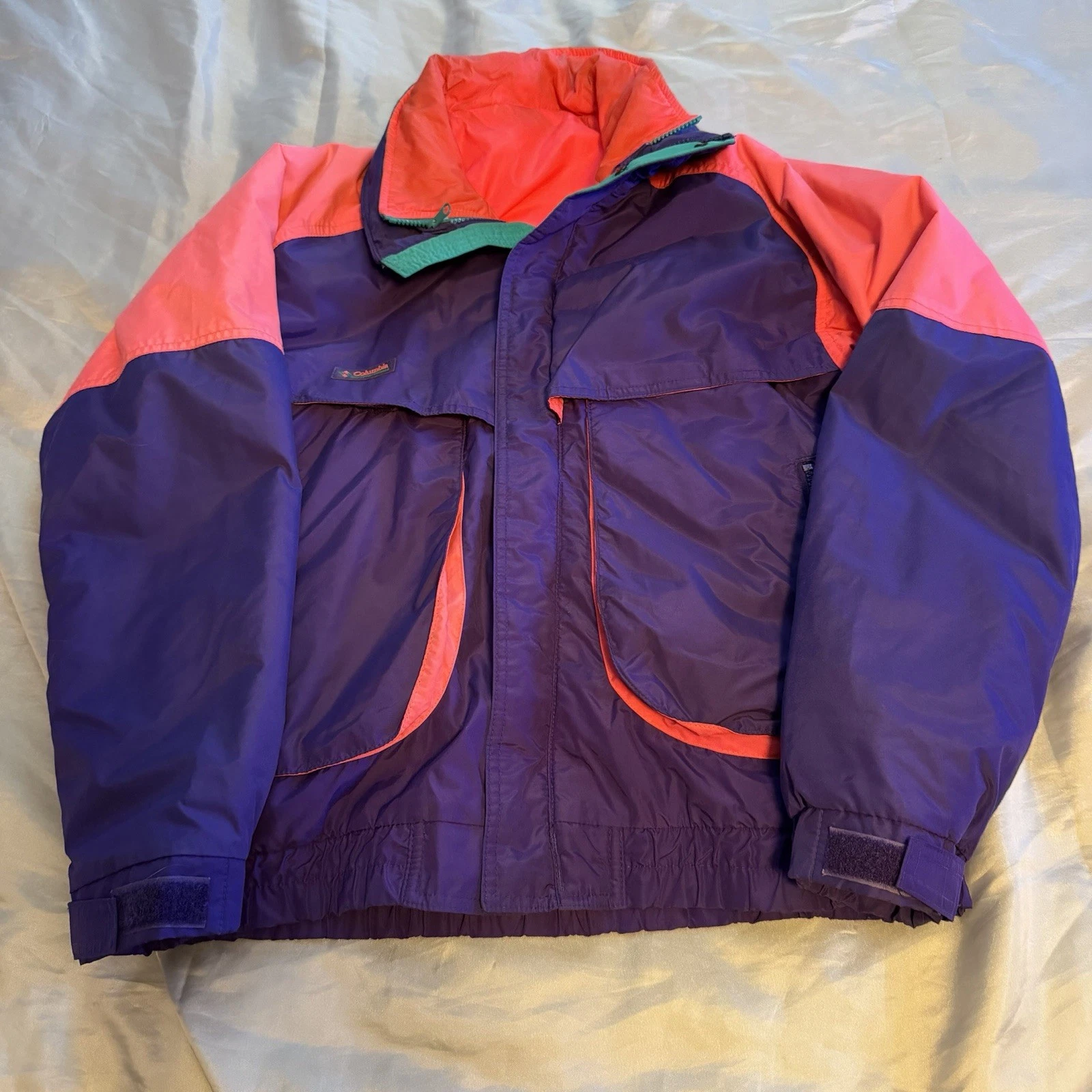 Vintage Columbia Jacket Mens Size M Purple And Pink Powder Keg Full Zip
