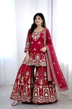 Designer Indian Pakistani top plazzo Bollywood Dress Party Wear Suit wedding