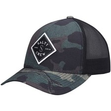 SALTY CREW CAMO SINK SWIM ADJUSTABLE BLACK MESH FISHING HOOK HAT