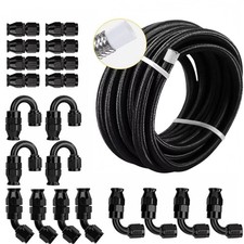 6an 8an 10an 10-20ft Ptfe Braided Nylon Fuel Line Kit Fuel Hose End Fitting Kit