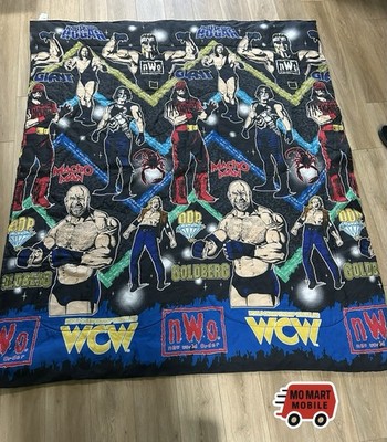 WCW nWo Comforter Blanket Goldberg 1998 Hulk Hogan 88x74 WWF WWE