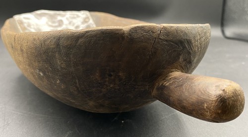 Vintage Handmade Tutsi Wood With Metal Tip Scoop 11 1/2" - Picture 13 of 15