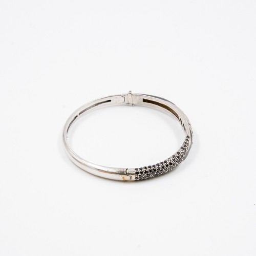 1.54ct Round Black Spinal 925 Sterling Sliver Bangle Multicolours Enamel - Picture 8 of 8