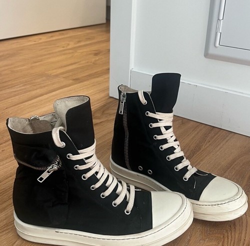 Rick Owens Drkshdw Black Cargo High Sneakers Size 40.5 - Picture 2 of 5
