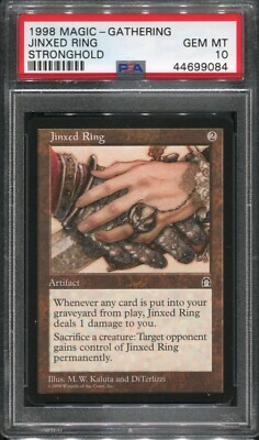 mtg md Jinxed Ring Stronghold Gem Mint MTG PSA 10 BGS Magic the