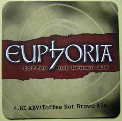 EUPHORIA TOFFEE NUT BROWN ALE Beer COASTER Mat, DuClaw Brewing Co, MARYLAND 2010