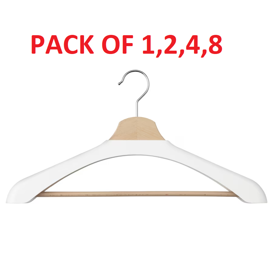 IKEA BUMERANG Shoulder Shape Hangers Natural Coat Shirt Hanger Wooden  Strong NEW