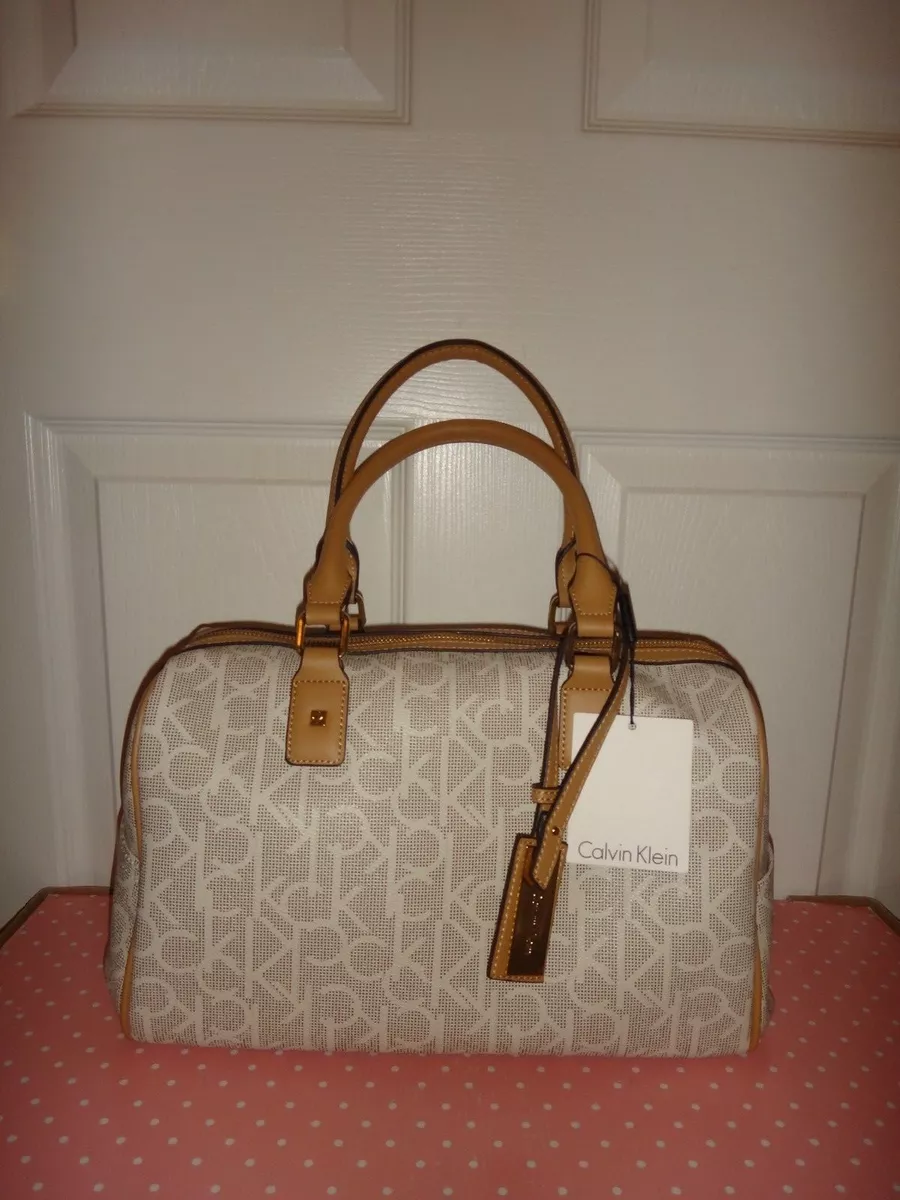 Calvin Klein, Bags, Calvin Klein Beige And White Purse