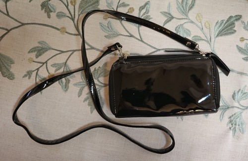 Vintage Buxton Stylish Black Small Patent Leather Purse, Long Crossbody - Picture 2 of 9