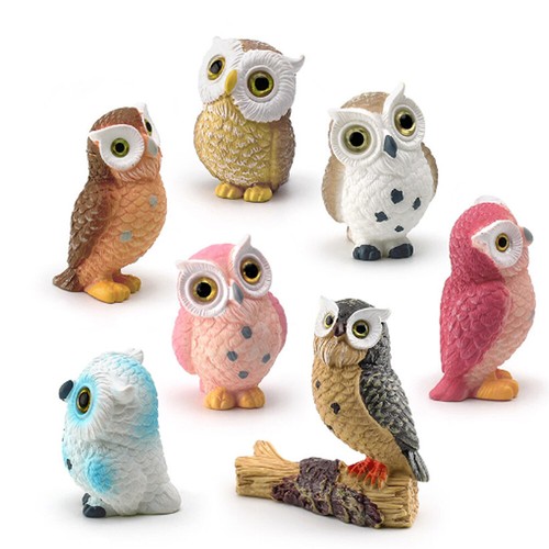 7 Stck. Eule Modell Schreibtisch Dekor Vogel Ornamente Garten Tier Statue Kinder Spielzeug Geschenk - Bild 3 von 12