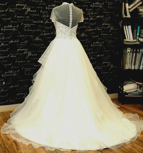 SYMPHONY VENUS Wedding Bridal Dress Satin IVORY label size 8 ...