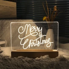 Merry Christmas Custom LED Neon Sign Night Light Engraved Sign Personalized Gift