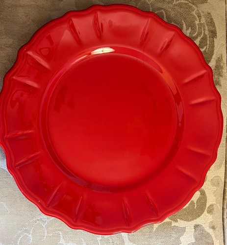 Plato para servir rojo Peasant Village Pottery PV Italia 13 1/2" 66471