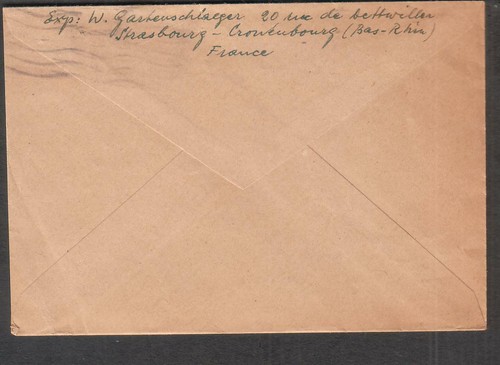 France Aug 1945 post WWII cover W Garbeuschlaeger Strasbourg to Red Cross Geneva - Picture 2 of 2
