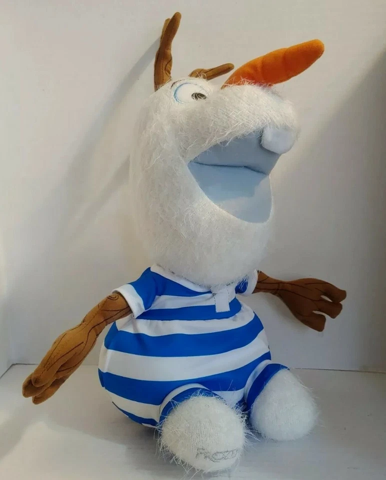 Disney Frozen 15" Olaf Plush Soft Stuffed Animal w/ Blue White Stripe Romper - Image 3 of 4