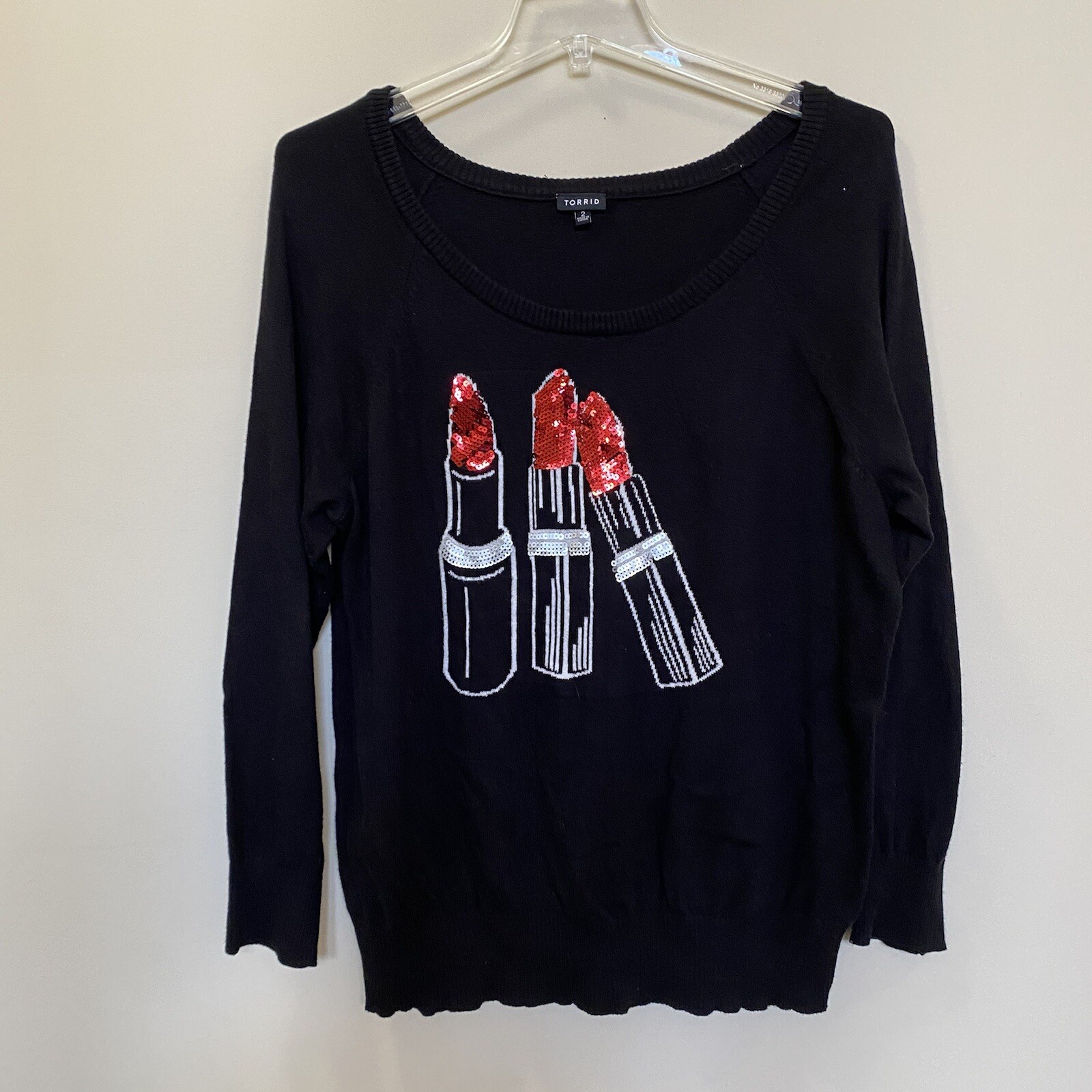 Torrid Black Lipstick Pullover Sequin 