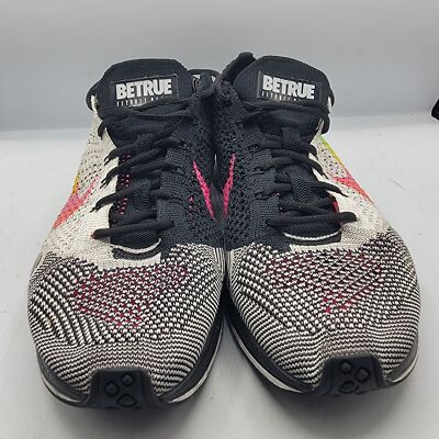 Nike Flyknit Racer Be True Rainbow Mens Size 9.5 Grey White Shoes 902366-100 Nike Flyknit Racer Be True Rainbow Mens Size 9.5 Grey White  main image 2