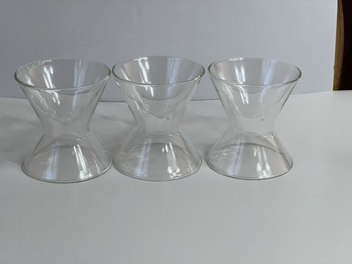 Rare. Double Sided & Double Wall Seamless Martini 3 Glasses. 2 Oz &4 Oz.capacity - Picture 11 of 14