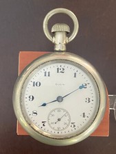 VINTAGE 18 SIZE ELGIN POCKET WATCH, GR. 288, KEEPING TIME, YEAR 1918, OPEN FACE