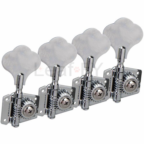 4PCS Chrome Bass Guitar Machine Heads Knobs Tuners Tuning Pegs Guitar Parts - Picture 1 of 6