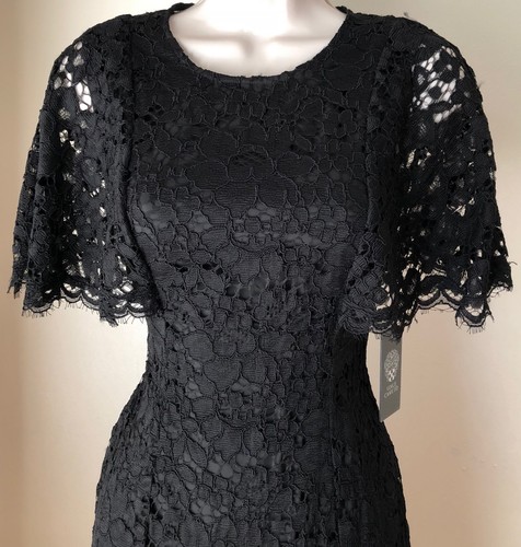 Vince Camuto kurzärmliges Fit and Flare Spitzenkleid neu mit Etikett Größe 0 - Bild 2 von 7