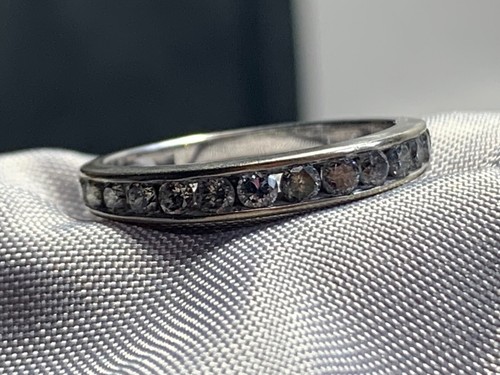 10K White Gold Ring Sz 6.75 Clear Color Stones Fine Jewelry 2.26g - 第 15/21 張圖片