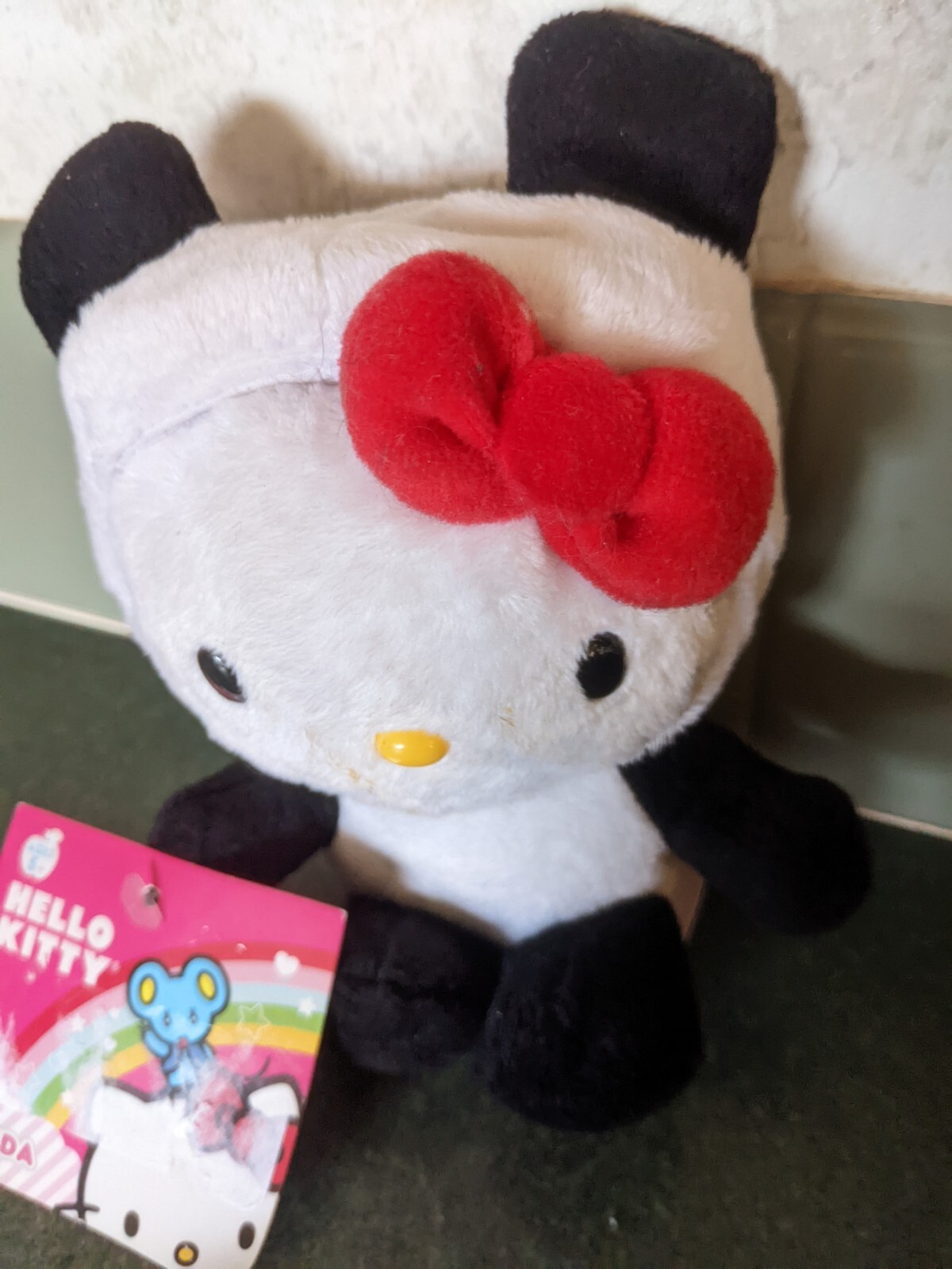 hello kitty black and white plush