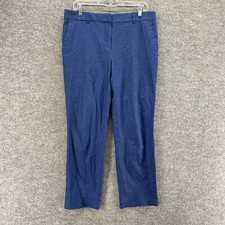 Ann Taylor Pants Women 8 Blue High Rise Flat Front Skinny Curvy Fit Pockets