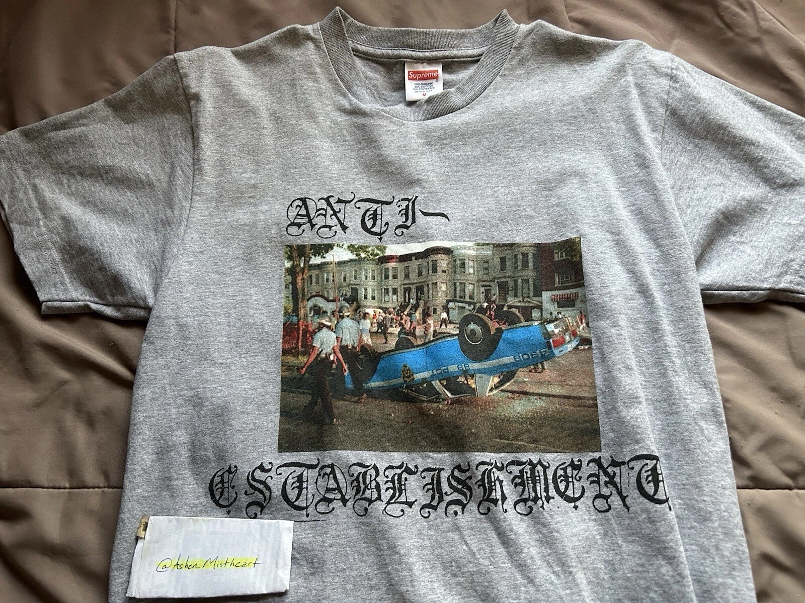 Tee shirt Supreme   FW13 ANTI ESTABLISHMENT. Taille moyenne automne 2013