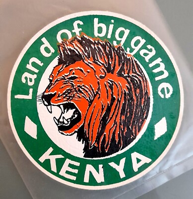 KENIA ABZEICHEN Aufnähen/Aufnähen bedruckt Patch Abzeichen HARIASTAMP LÖWE Rexine/Kunststoff