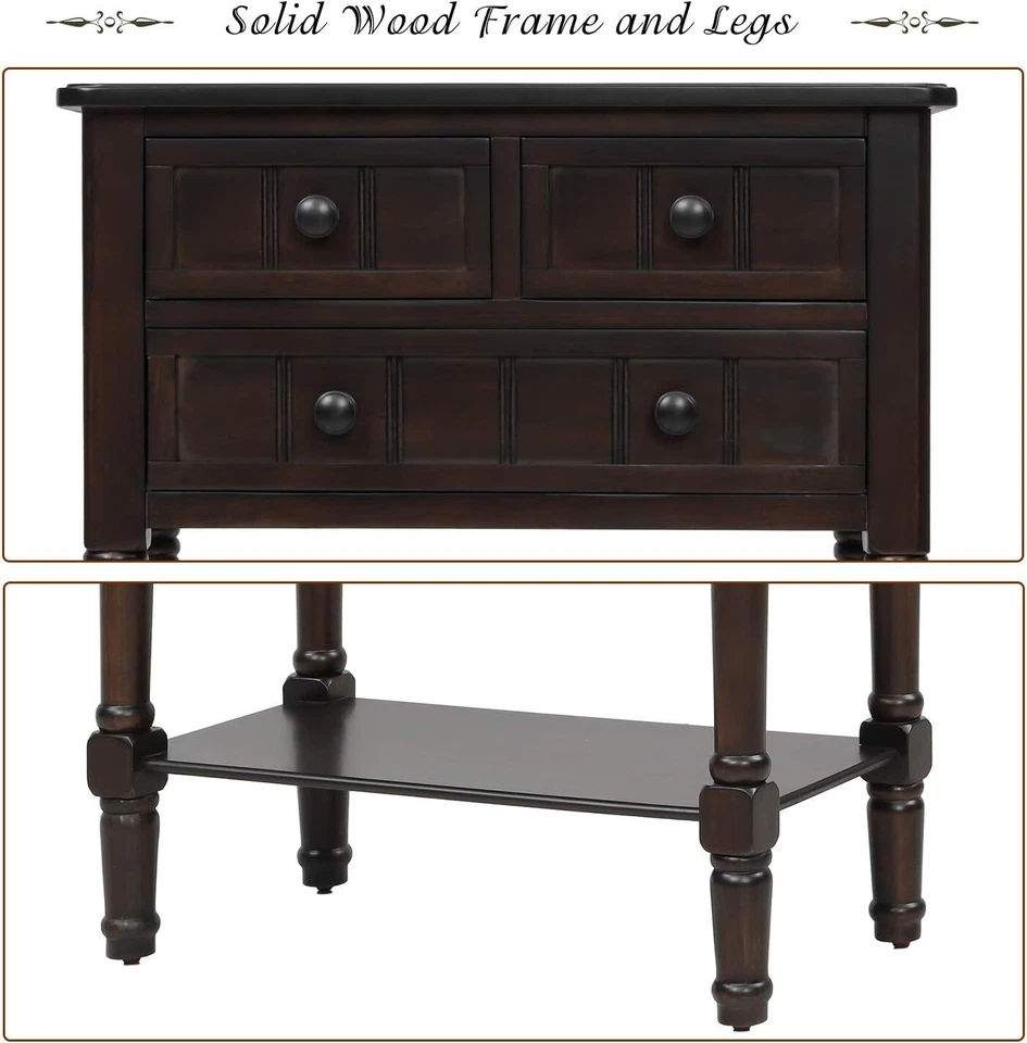 Merax Slim Entryway Console Table with Storage Drawers and Bottom Shelf - Image 4 of 4