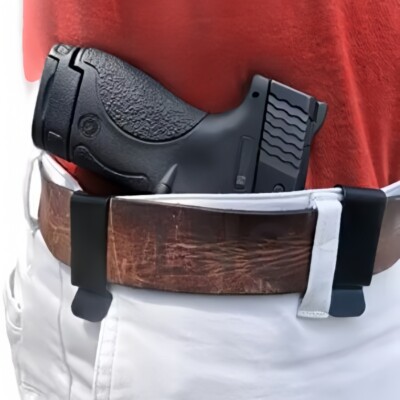 Tactical IWB Dual Clip Soft Pancake Concealed Carry Pistol Handgun Belt Holster
