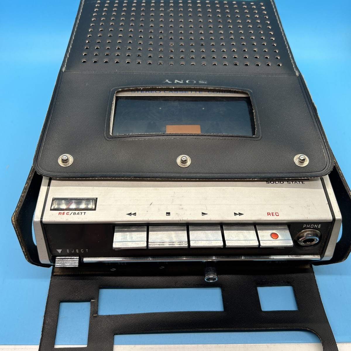 Vintage Sony TC-124 Cassette Recorder With Case and Accessories