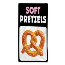 Vertical Vinyl Banner Multiple Sizes Soft Pretzels Food and Drink Outdoor