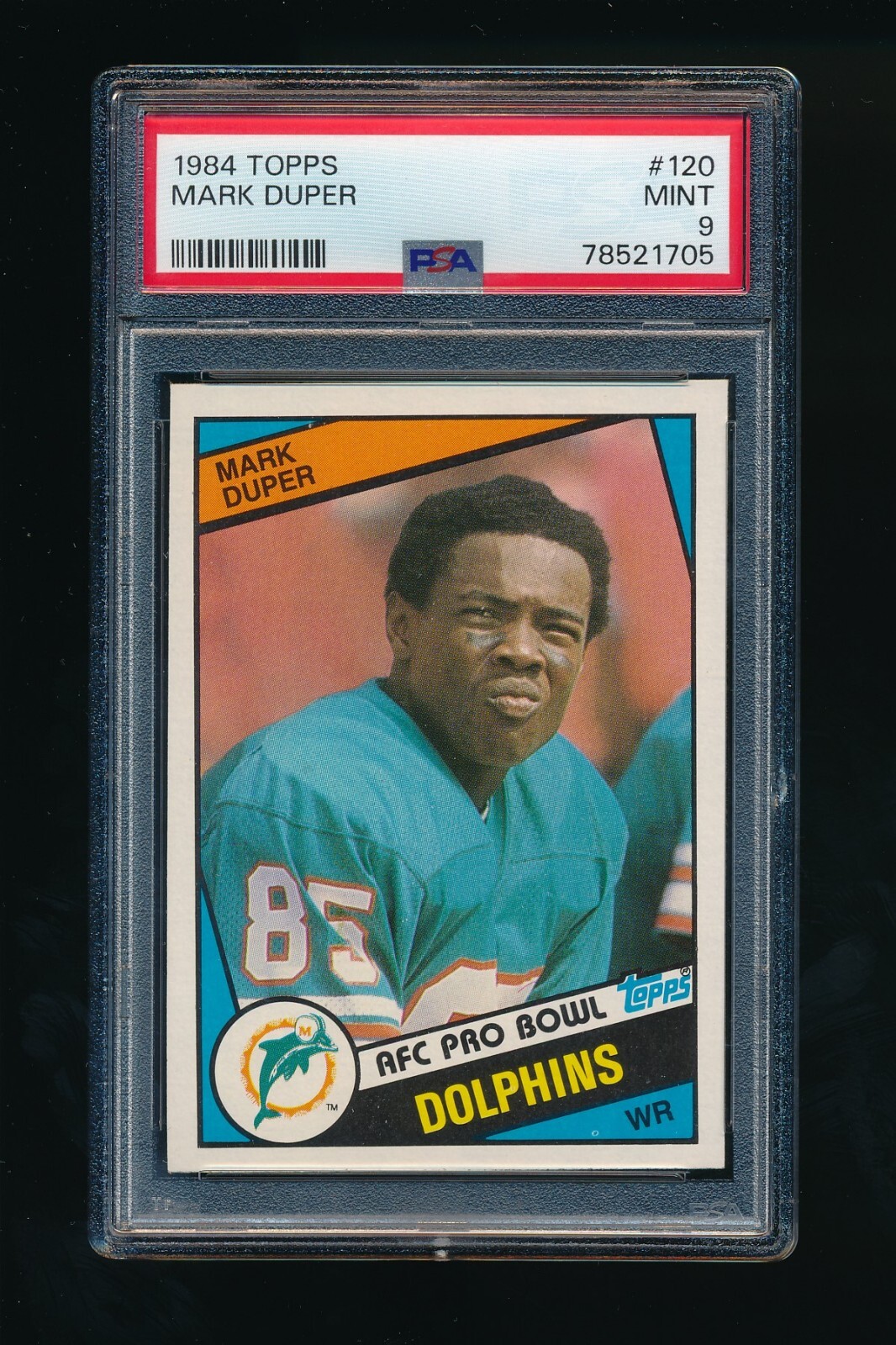 1984 Topps #120 Mark Duper PSA 9 MINT Miami Dolphins RC