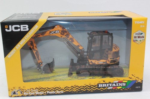 Britains 43279 Jcb Midi Excavatrice 86 C Pelle Hydraulique Schmutzig Boueux 1:3 - Picture 2 of 7