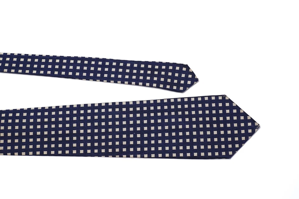 Corbata DUCHAMP Cuadrados Azul Hecha en Inglaterra 100% Seda Cuadros Corbata Foto 3 de 4