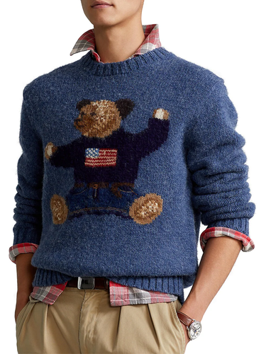 Polo Ralph Lauren Denim Blue Wool USA 