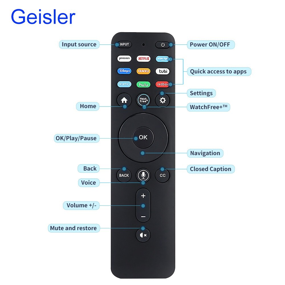 New XRT260 Voice Remote Replacement for Vizio Smart TV with 9 Hot